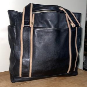 Levenger leather tote with shoulder straps